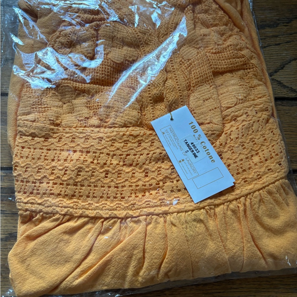 Tangerine Crochet Knit dress